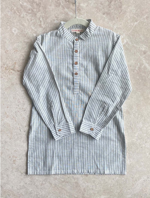 Grey Striped Kurta