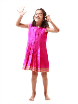 Box Pleat Dress (Hot Pink)