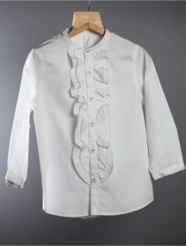 Ruffle Shirt Cotton White